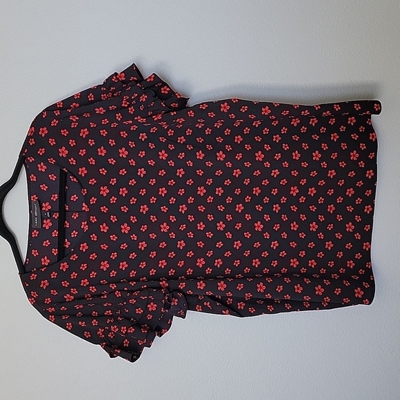 Lane Bryant Office Girly floral flutter ruffle sleeve top size 18 - Picture 1 of 6